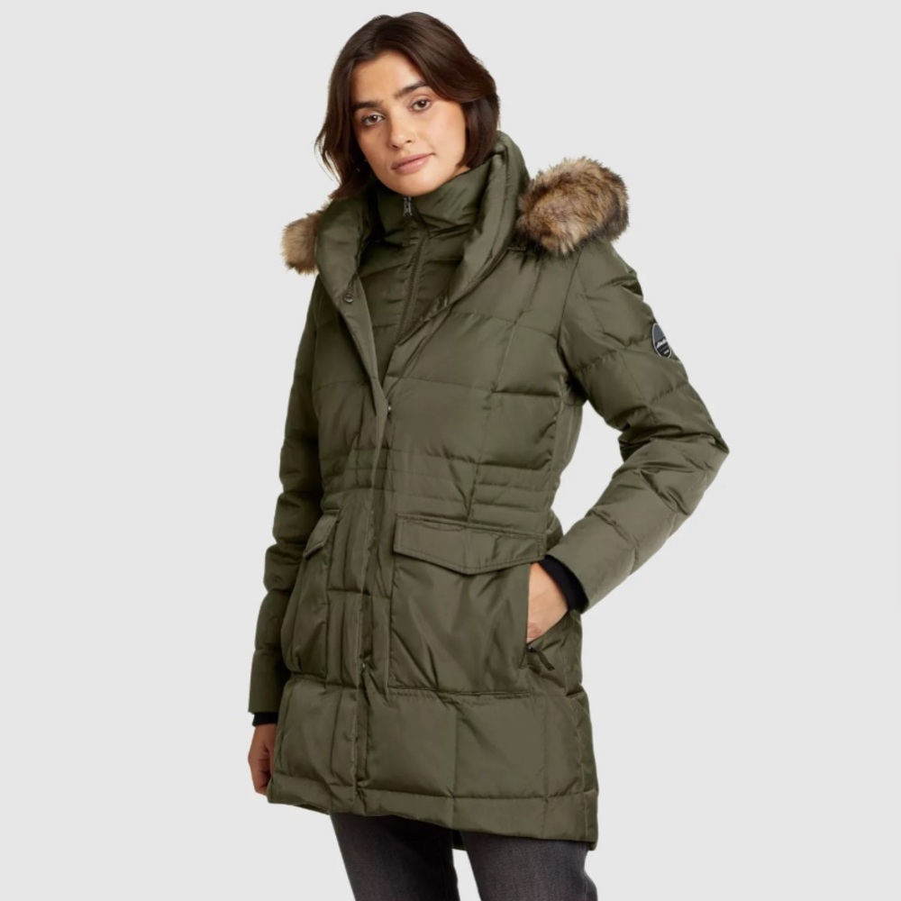 EDDIE BAUER Women's Yukon Classic® Down Parka Size Large in Green
